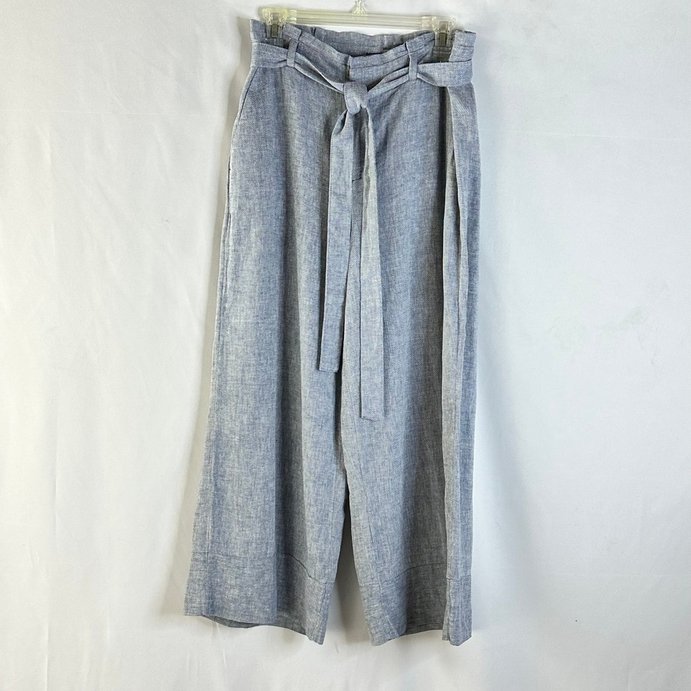 Banana Republic Light Blue Wide Leg Linen Pants with Tie Waist